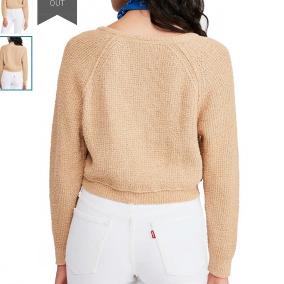 Free People V-Neck Cropped Sweater, New - Picture 3 of 5
